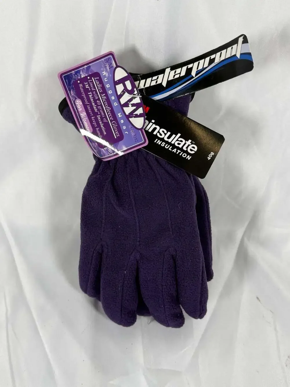 Ladies Microfleece Gloves 3M Thinsulate Insulation Purple Size S/M New